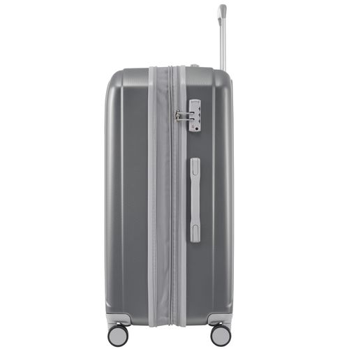 Set De Valises 4 Pièces Plastique Abs Robuste Poignée Télescopique Voyages D'affaires Gris