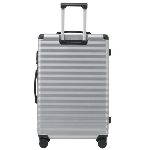 Set De Valises 3 Pièces Plastique Abs Robuste Poignée Télescopique Voyages D'affaires Gris