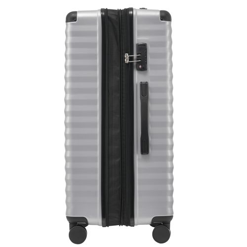 Set De Valises 3 Pièces Plastique Abs Robuste Poignée Télescopique Voyages D'affaires Gris