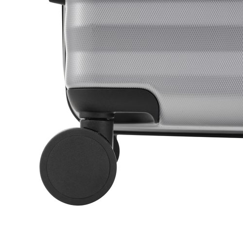 Set De Valises 3 Pièces Plastique Abs Robuste Poignée Télescopique Voyages D'affaires Gris