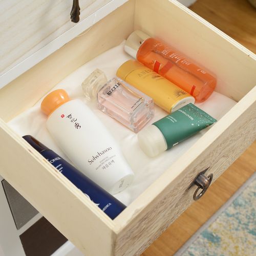 Chiffonnier 4 Tiroirs Bois Blanc Rustique 69x37x27