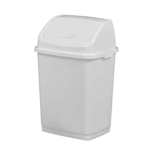 Poubelle Plastique Avec Couvercle Basculant 10l Blanc - Professonnel