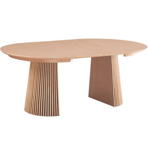 Table à Manger Ronde Extensible En Bois 4 à 8 Personnes - 120/200 Cm - Ada