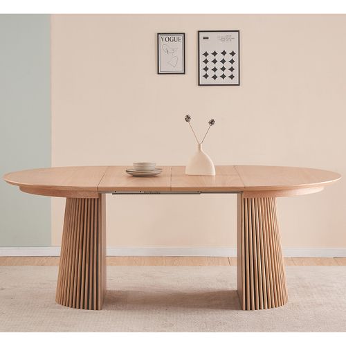 Table à Manger Ronde Extensible En Bois 4 à 8 Personnes - 120/200 Cm - Ada