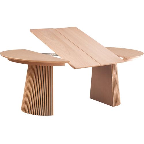 Table à Manger Ronde Extensible En Bois 4 à 8 Personnes - 120/200 Cm - Ada