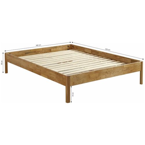 Lit Adulte 180x200 Cm En Chêne Massif - Aina