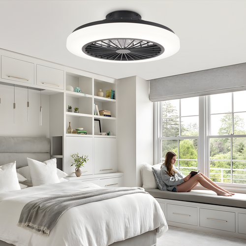Ventilateur De Plafond LED Blanc Avec Éclairage - Ventilateur Silencieux 40 W