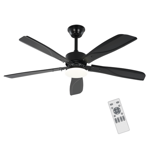 Ventilateur De Plafond Noir Avec Éclairage LED Silencieux Et Réglable 23 W