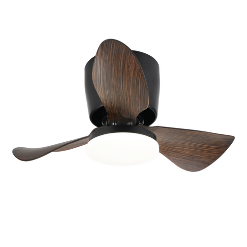 ZMH Ventilateur Plafond LED Moderne 70cm Noir - 23W, Dimmable, Télécommande (6 Vitesses)