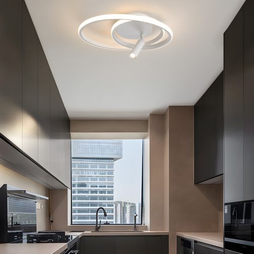 Plafonnier LED Dimmable : 40cm 37w Blanc Avec Télécommande Lampe De Cuisine