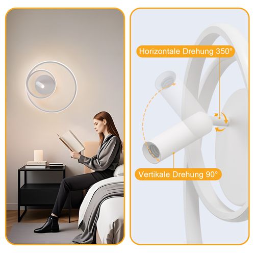 Plafonnier LED Dimmable : 40cm 37w Blanc Avec Télécommande Lampe De Cuisine