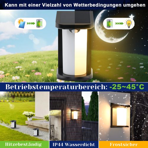 Luminaire Mural Solaire Lot De 2 Extérieures Étanche Lumière LED Blanc Chaud 3000k