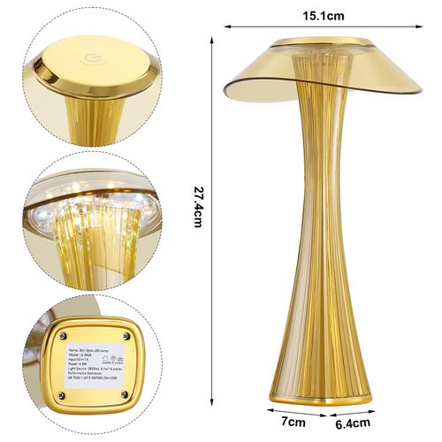 LED Lampe De Table Touch Dimmable 3000k-4000k-6500k Blanc Pour Chambre Salon