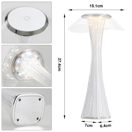 LED Lampe De Table Touch Dimmable 3000-6500k Blanc Pour Chambre à Coucher Salon