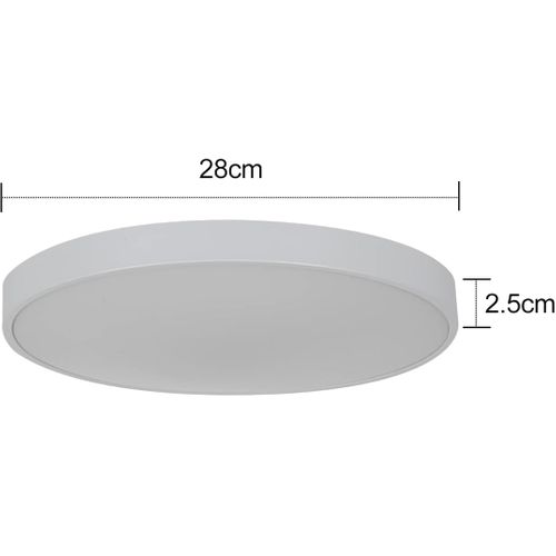 Plafonnier LED Plat Blanc 17 W Pour Salon, Salle De Bain, Étanche Ip44
