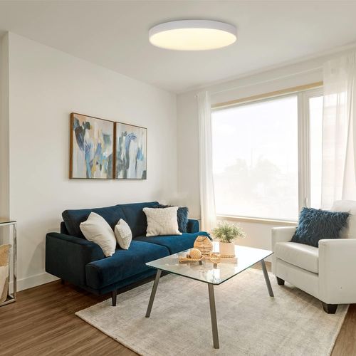 Plafonnier LED Plat Blanc 17 W Pour Salon, Salle De Bain, Étanche Ip44