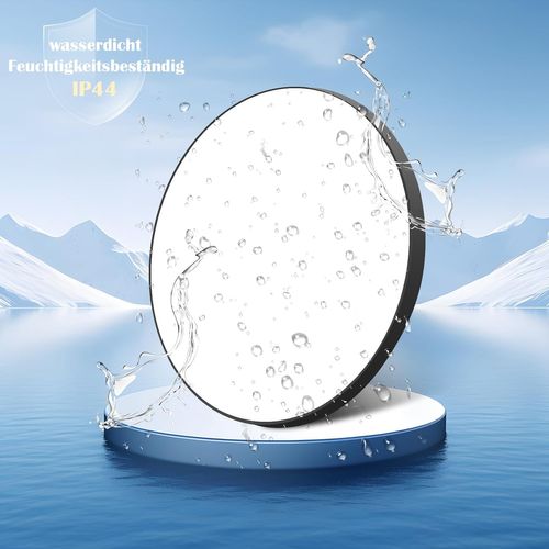 Plafonnier LED - Lampe De Salle De Bain Ronde Étanche Ip44, Diamètre 28 Cm, Moderne, 17 W, Blanc