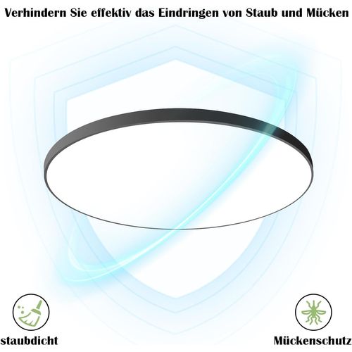 Plafonnier LED - Lampe De Salle De Bain Ronde Étanche Ip44, Diamètre 28 Cm, Moderne, 17 W, Blanc