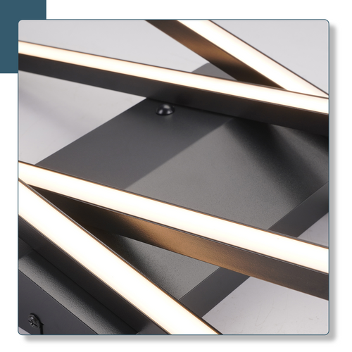 Plafonnier LED Salon Moderne à Intensité Variable 36 W 3000K -6500K Noir