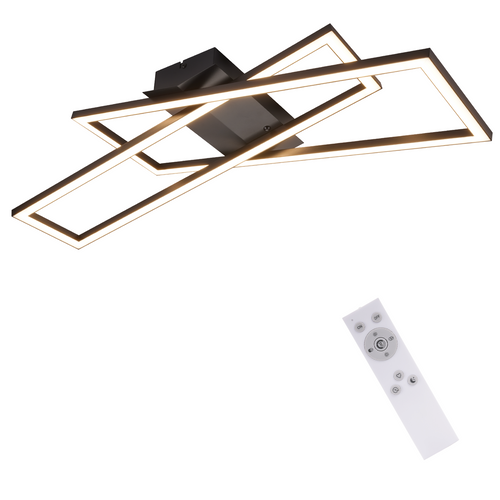 Plafonnier LED Salon Moderne à Intensité Variable 36 W 3000K -6500K Noir