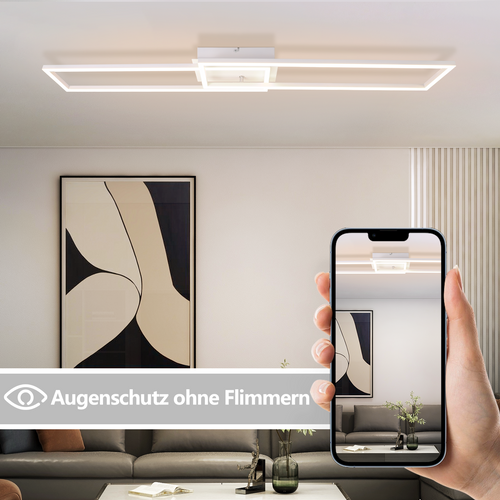 Plafonnier LED De Salon Dimmable 36W Plafonnier Moderne Avec Télécommande