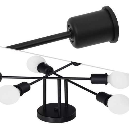 Plafonnier Noir - Luminaire Discret à 6 Bras, Lamp De Style Industriel Moderne Pour Cuisine