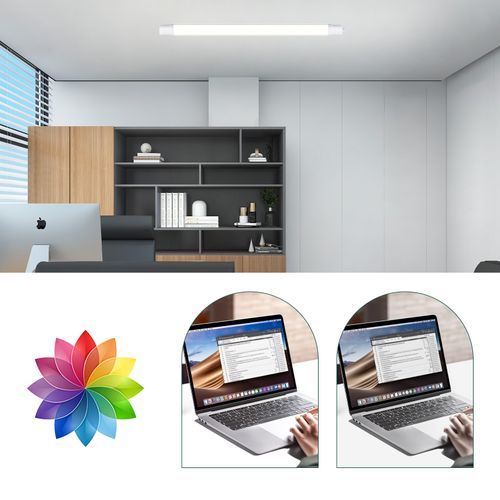 Plafonnier LED Tube 90cm 24w Ip65 Plafonnier 5000k Pour Salon Garage-2  Pièces