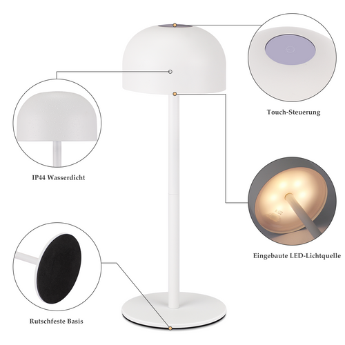 Lot De 2 Lampes à Poser De Table LED Sans Fil - Lampe Intensité Variable Avec 3 Températures