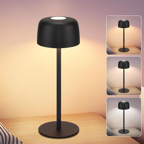 Lampe à Poser De Table LED Sans Fil - Lampe Intensité Variable Avec 3 Températures Noire
