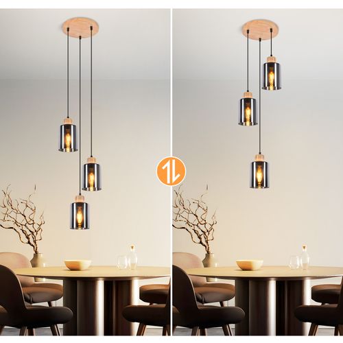 Suspension En Bois Pour Table à Manger Lampe De Table à Manger Suspendue E27