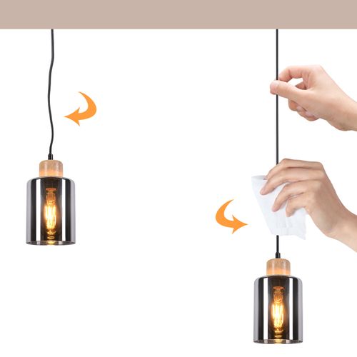 Suspension En Bois Pour Table à Manger Vintage 1 Lumière E27 Lampe De Salle à Manger Industrielle