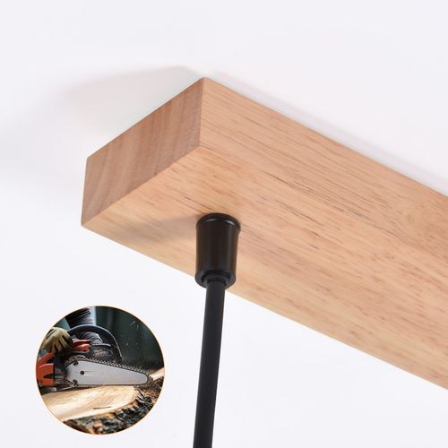 Suspension En Bois Pour Table à Manger Vintage 3 Flammes E27 Lampe De Salle à Manger Industrielle