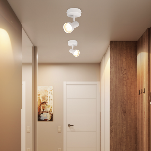 Spot De Plafond 1 Flamme Blanc Moderne Plafonnier Intérieur Gu10 Chambre