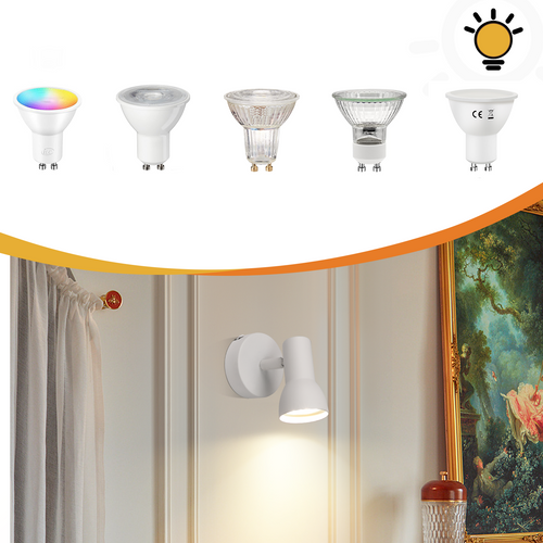 Spot De Plafond 1 Flamme Blanc Moderne Plafonnier Intérieur Gu10 Chambre