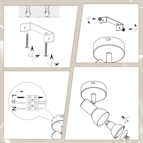 Spot De Plafond 1 Flamme Blanc Moderne Plafonnier Intérieur Gu10 Chambre