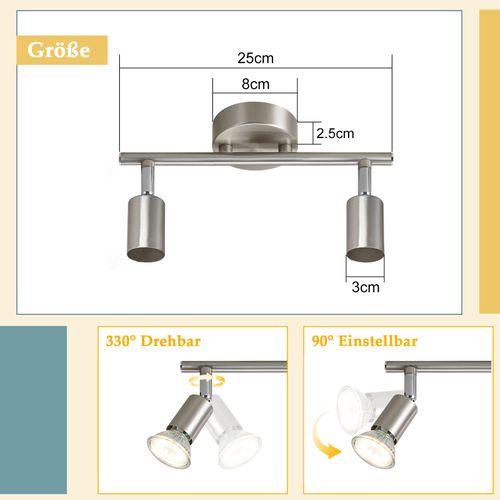 Plafonnier 2 Flammes - Spot De Plafond Moderne Plafonnier Gu10 Couloir Chambre