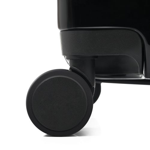 Set De Valises 3 Pièces Abs Poignée Télescopique Capacité Extensible Voyages Noir Brillant