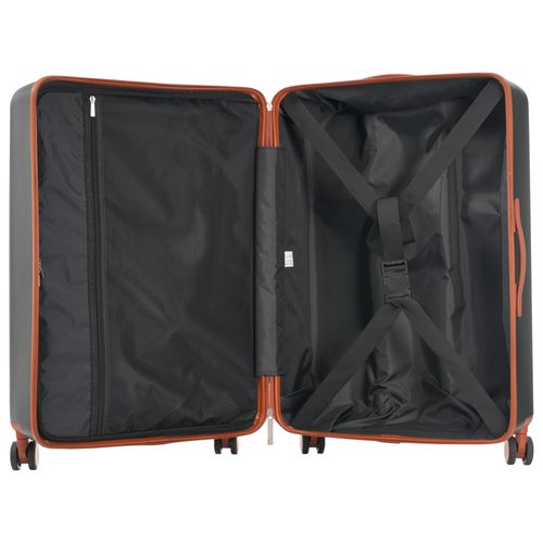 Set De Valises 3 Pièces Abs Poignée Télescopique Conception Ouverture Frontale Porte Boissons Noir