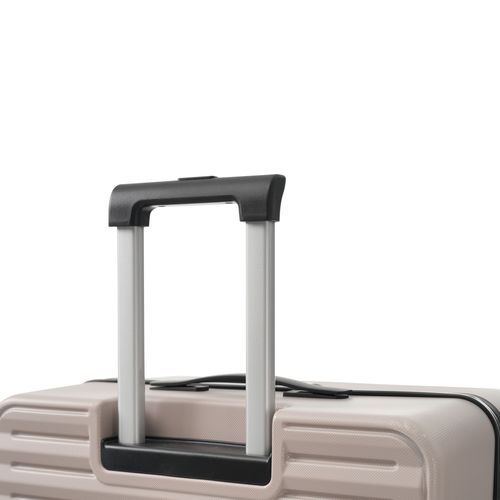 Set De Valises 3 Pièces Abs Poignée Télescopique Conception Ouverture Frontale Porte Boissons Brun