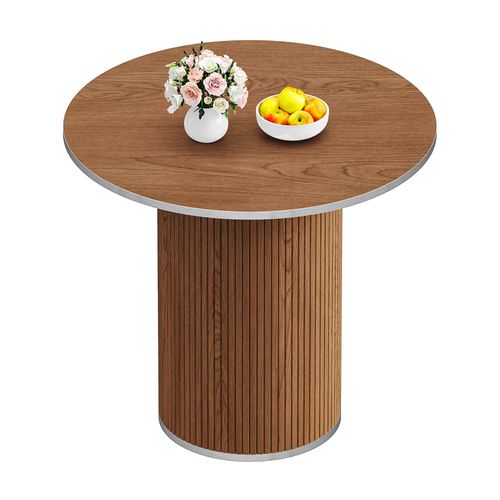 Table à Manger Ronde Moderne 4 Personnes 80cm Table De Cuisine Mdf Noyer