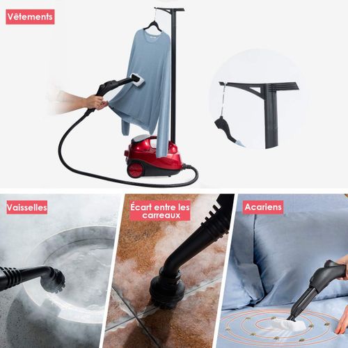 Nettoyeur Vapeur 2000w/balai Vapeur Polyvalent 4 Bar Rouge