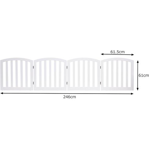 Barrière En Bois 4 Pièces Pour Chiens, Barrière Pliable Autoportante Avec Peinture Écologique