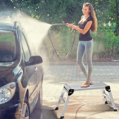 Escabeau Pliable Avec Surface Antidérapante Et Coussins, Capacité De 150 Kg