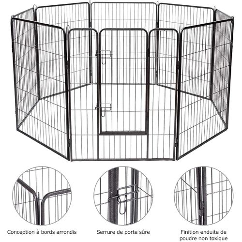 Parc Pour Animaux En Métal Pliable à 8 Panneaux, Enclos D'exercice Pour Chiots