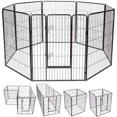 Parc Pour Animaux En Métal Pliable à 8 Panneaux, Enclos D'exercice Pour Chiots