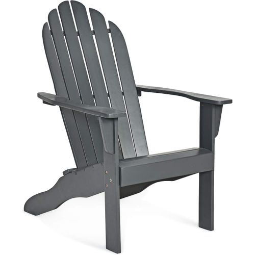 Chaise De Jardin Adirondack En En Bois D'acacia Certifié Fsc Résistant Aux Intempéries Gris