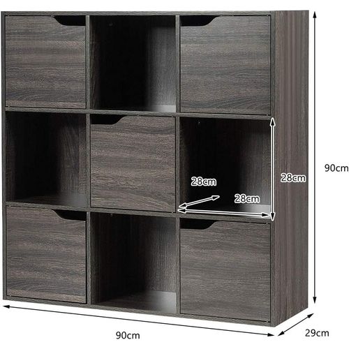 Bibliothèque De Rangement, Etagère De Rangement, Cube De Rangement 5 Avec Portes 90 X 29 X 90 Cm