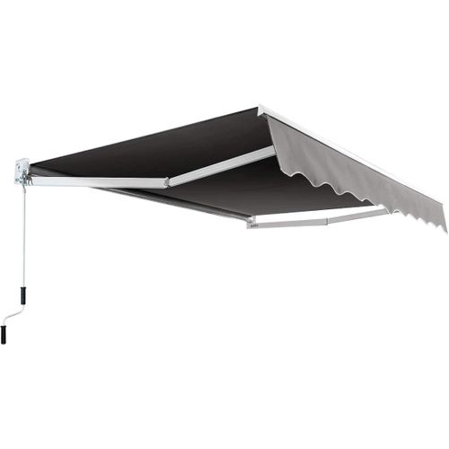 Store Banne Manuel Rétractable De 295 X 250cm Angle Ajustable 40°-100°, Auvent De Terrasse (gris)