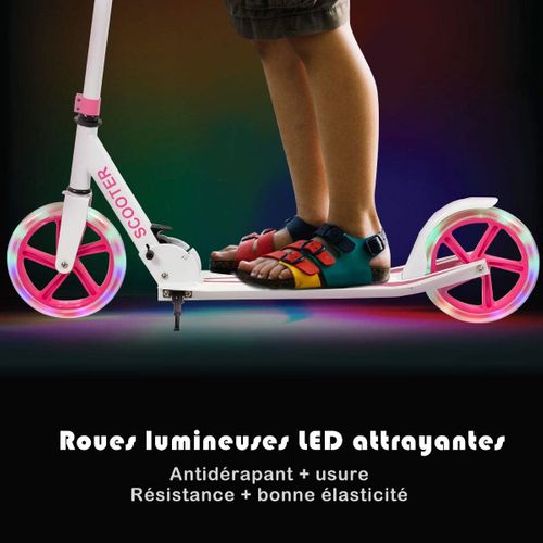 Trottinette De Sport Avec Plateau En Aluminium,Poignée Ajustable,Trottinette Durable Et Pliante,Rose
