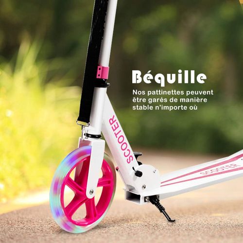 Trottinette De Sport Avec Plateau En Aluminium,Poignée Ajustable,Trottinette Durable Et Pliante,Rose
